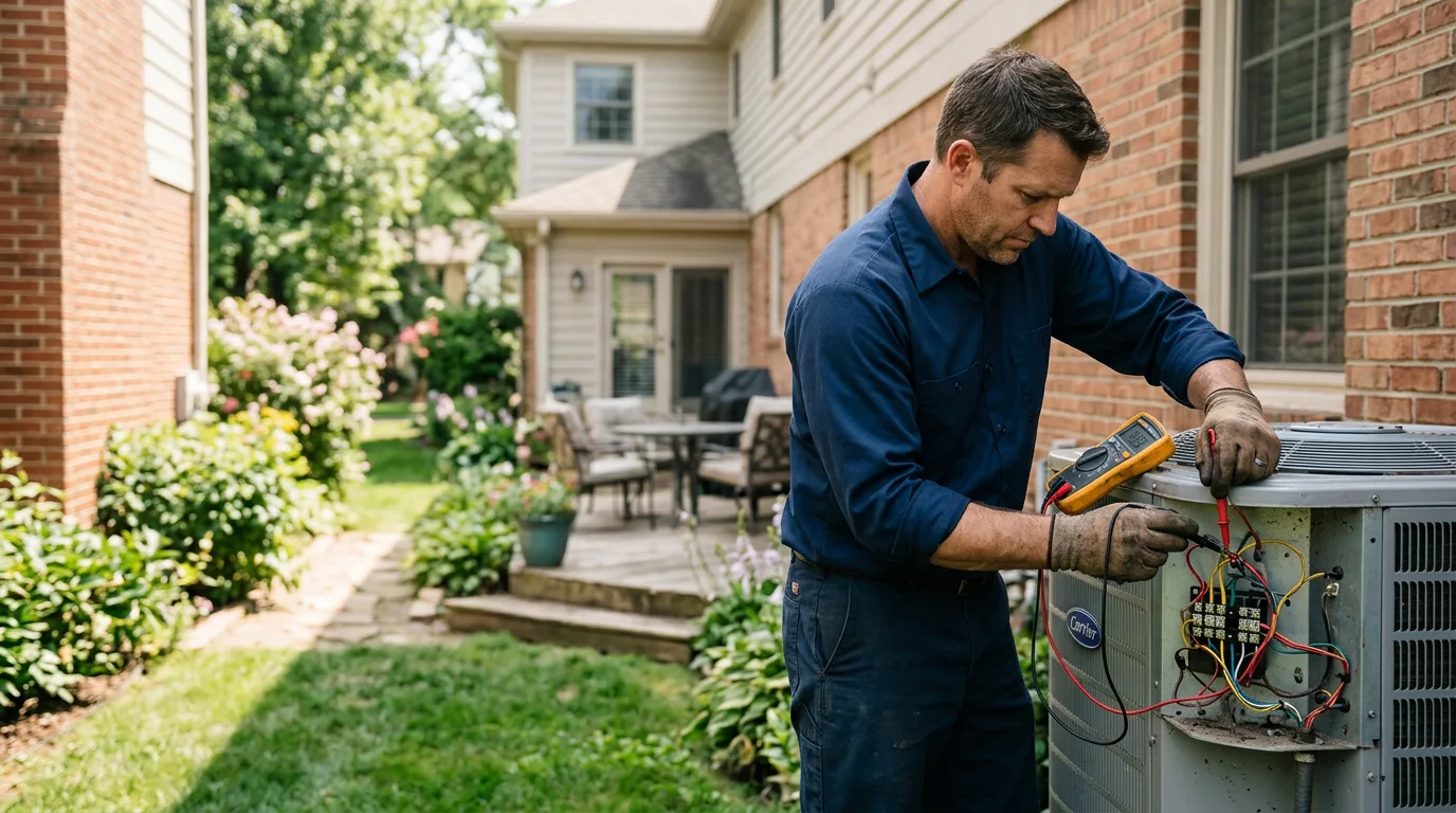 HVAC technician working near New Portland, ME